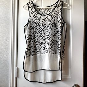 Leopard Print Sheer Polka Dot Sleeveless Top